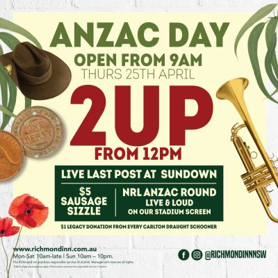 Commemorate Anzac Day at The Richmond Inn
